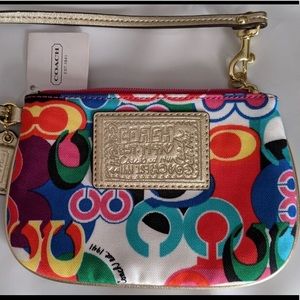 Coach Monogram Wristlet CC Multicolor